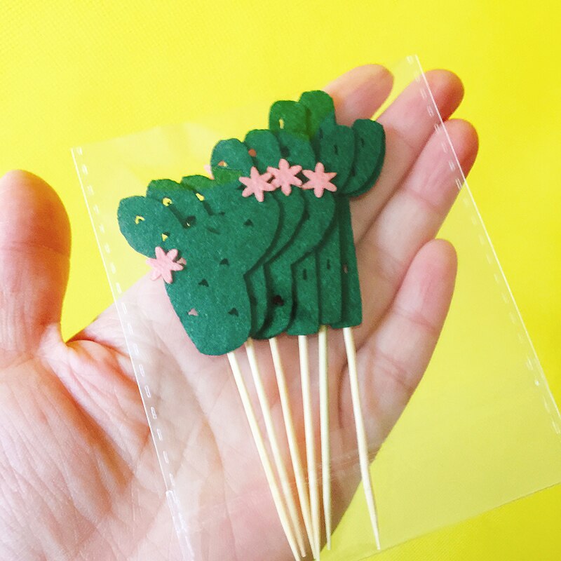 Venta de liquidación ~ 42 Uds cactus/suministros de de fieltro bonito/adornos para cupcakes/selecciones para chico decoraciones para de cumpleaños/niños niñas: 42 dark green