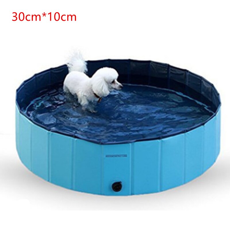 30x10cm Dog Pool Cat Puppy Pet Outdoor Portable Foldable PVC Bathtub baby Dog cat Pet Swimming pool Supplies: blue