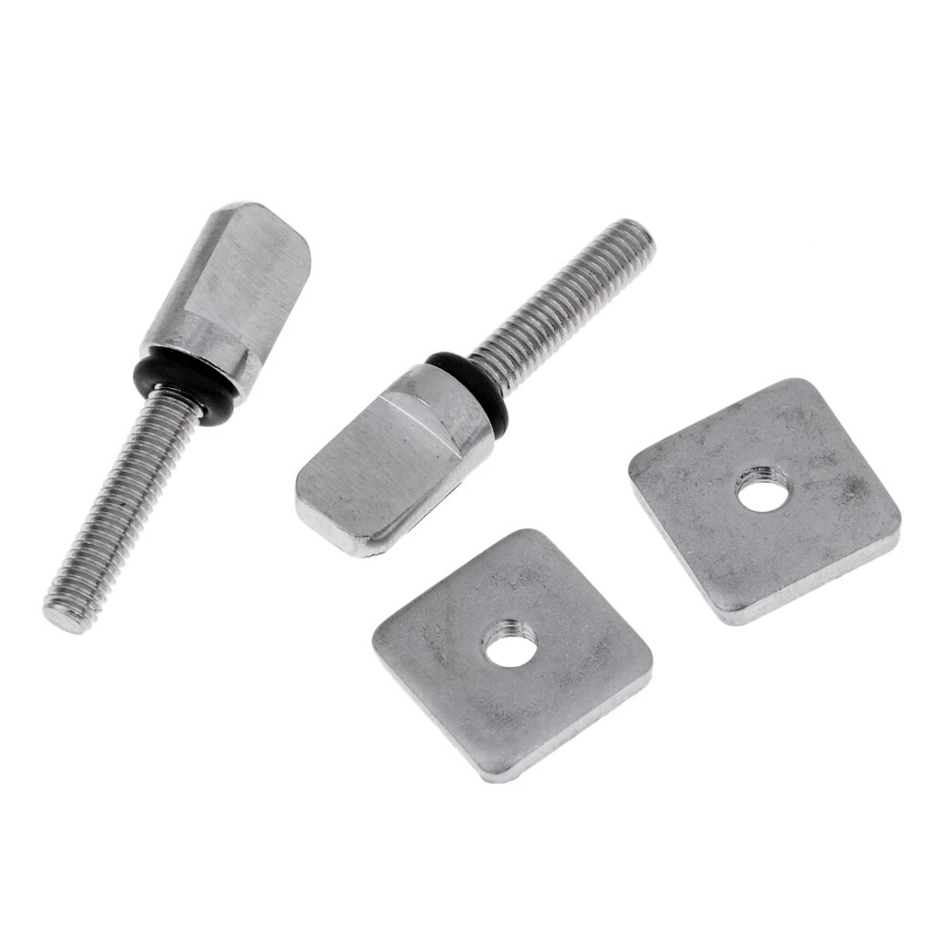 2 Sets 316 Stainless Steel SUP &amp; Long Board Fin Screw Set Tool Free Silver