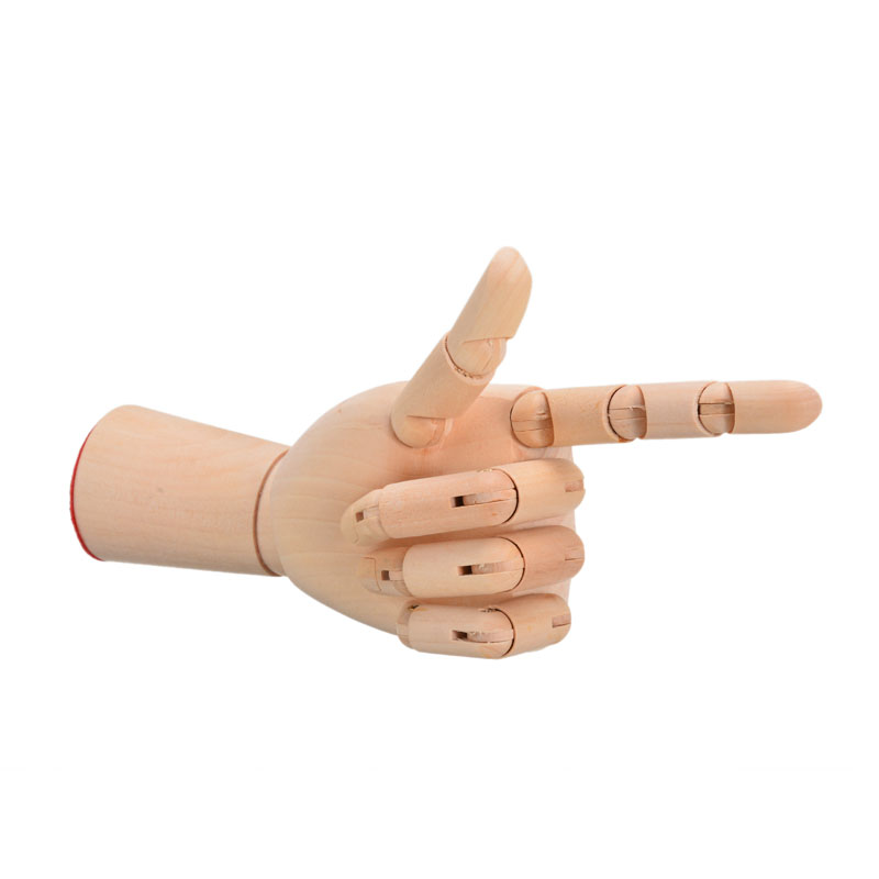 1pc 7 inch Wooden Hand Model Human Figure Artist Painting Model Mannequin Jointed Doll Flexible Drawing Manikin Wood Sculpture