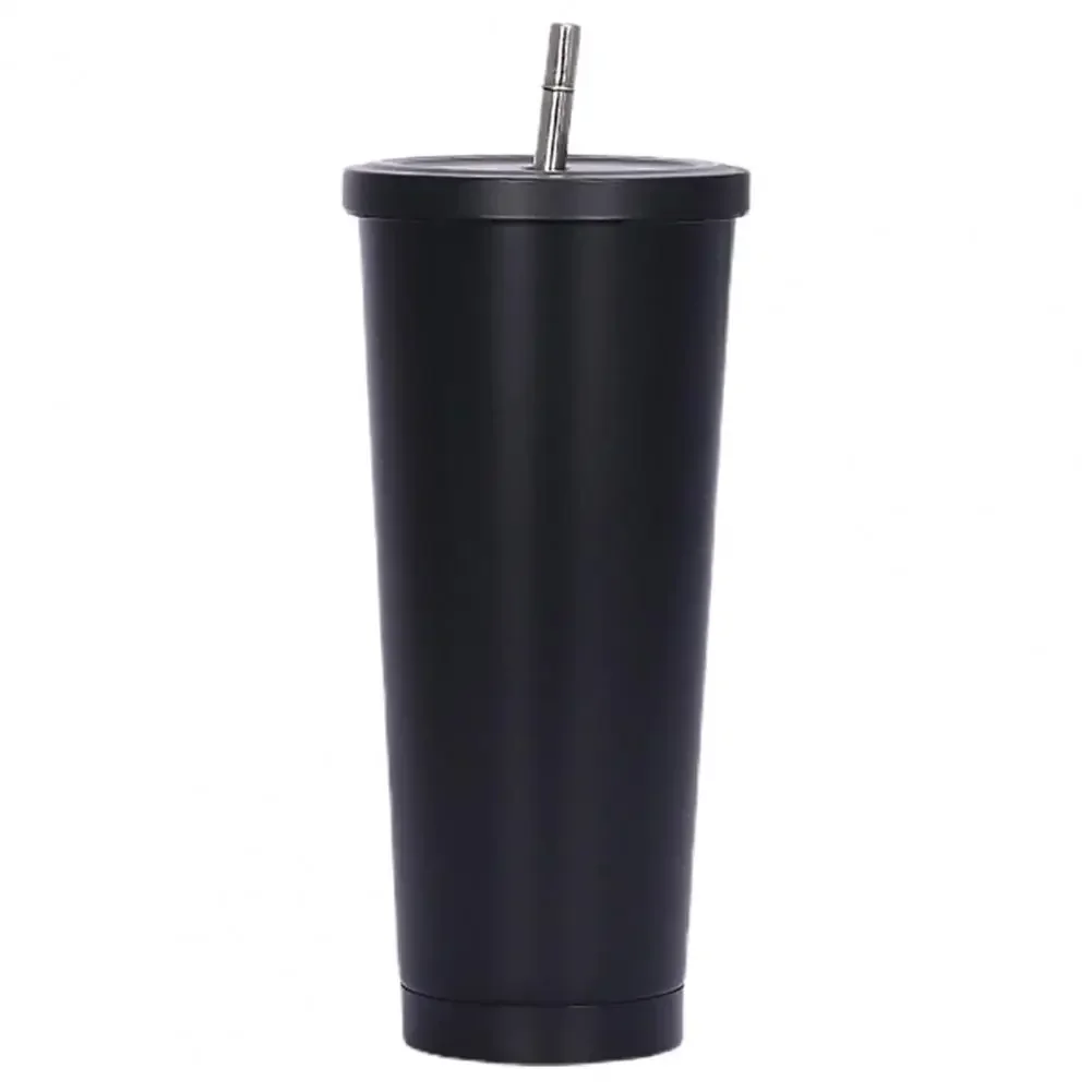 500 750ml Straw Cup With Lid Coffee Reusable Plastic Tumbler Frosted Mug Water Bottle Drinkware Portable Large Capacity Milk Tea
