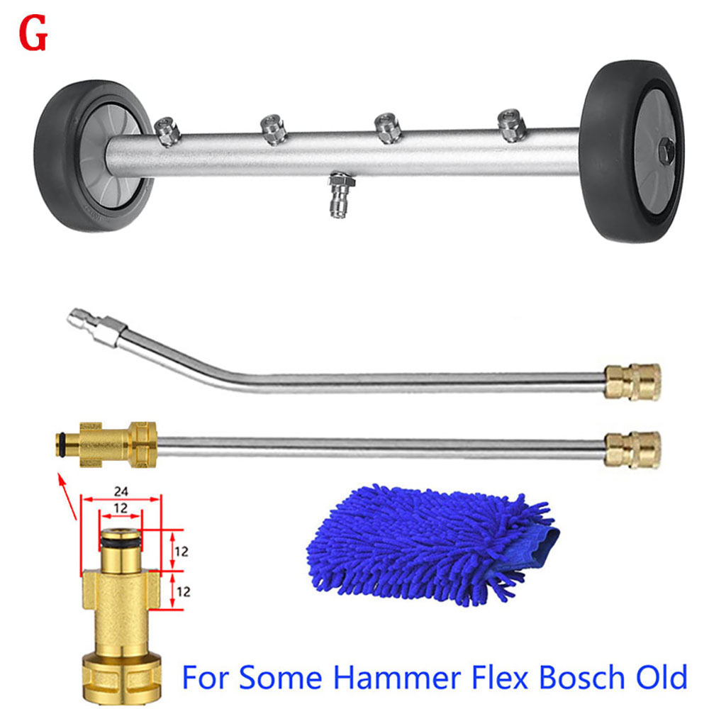 Limpiador de chasis, escoba de agua, lavado de Chasis de coche para Karcher/Parkside/Black Decker, lava la parte inferior de las boquillas de lavado del coche: Azul