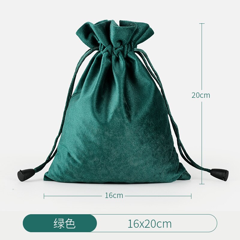 Velvet Drawstring Bags Wedding Partty Candy Bags Storage Packaging Bags Supplier: 16x20cm green