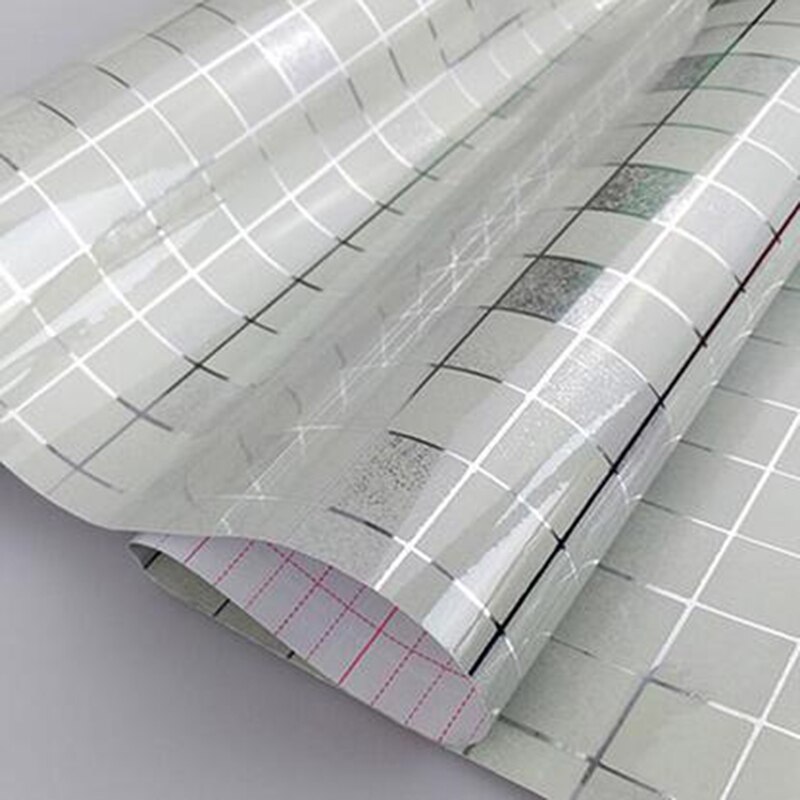 45 x 200cm mozaïek 5 kleuren aluminiumfolie zelfklevend anti-olie behang voor keuken hoge temperatuurbestendig