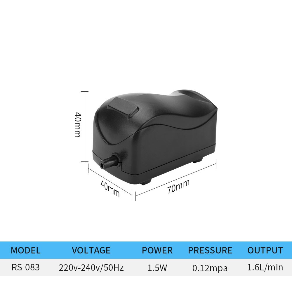 RS-081/082 RS-083/086 Aquarium Kleine Beluchter Pomp Aquarium Zuurstof Pomp Dubbele/Enkel Gat Zuurstof Pomp stille En Praktische: RS-083