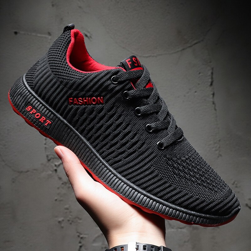 2021 novos tênis dos homens confortáveis sapatos de skate sapatos respirável sapatos clássicos preto vermelho zapatos hombre: Vermelho / 6.5