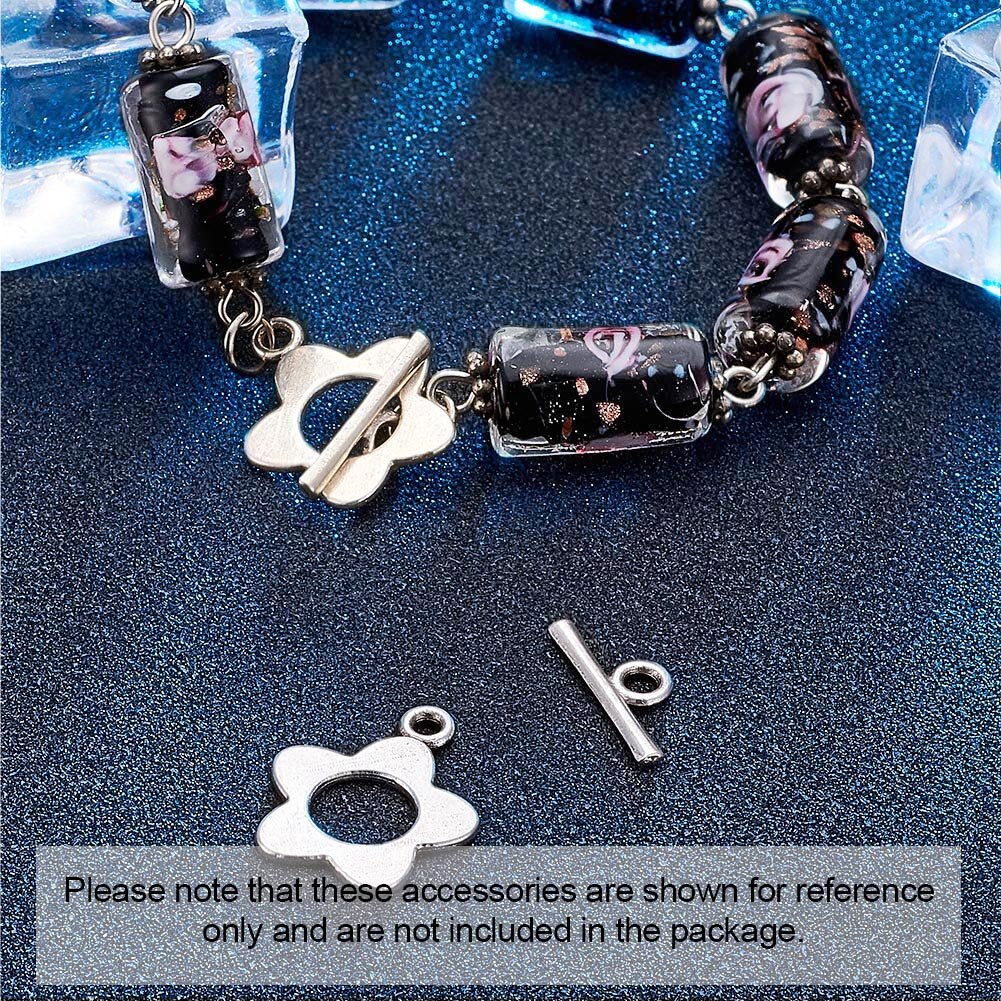 20Sets Tibetaans Zilveren Bloem Toggle Sluitingen Antiek Zilver Loodvrije &amp; Nikkel Vrij En Cadmium Vrij, Toggle:16X20Mm, Tbar:16Mm Lange