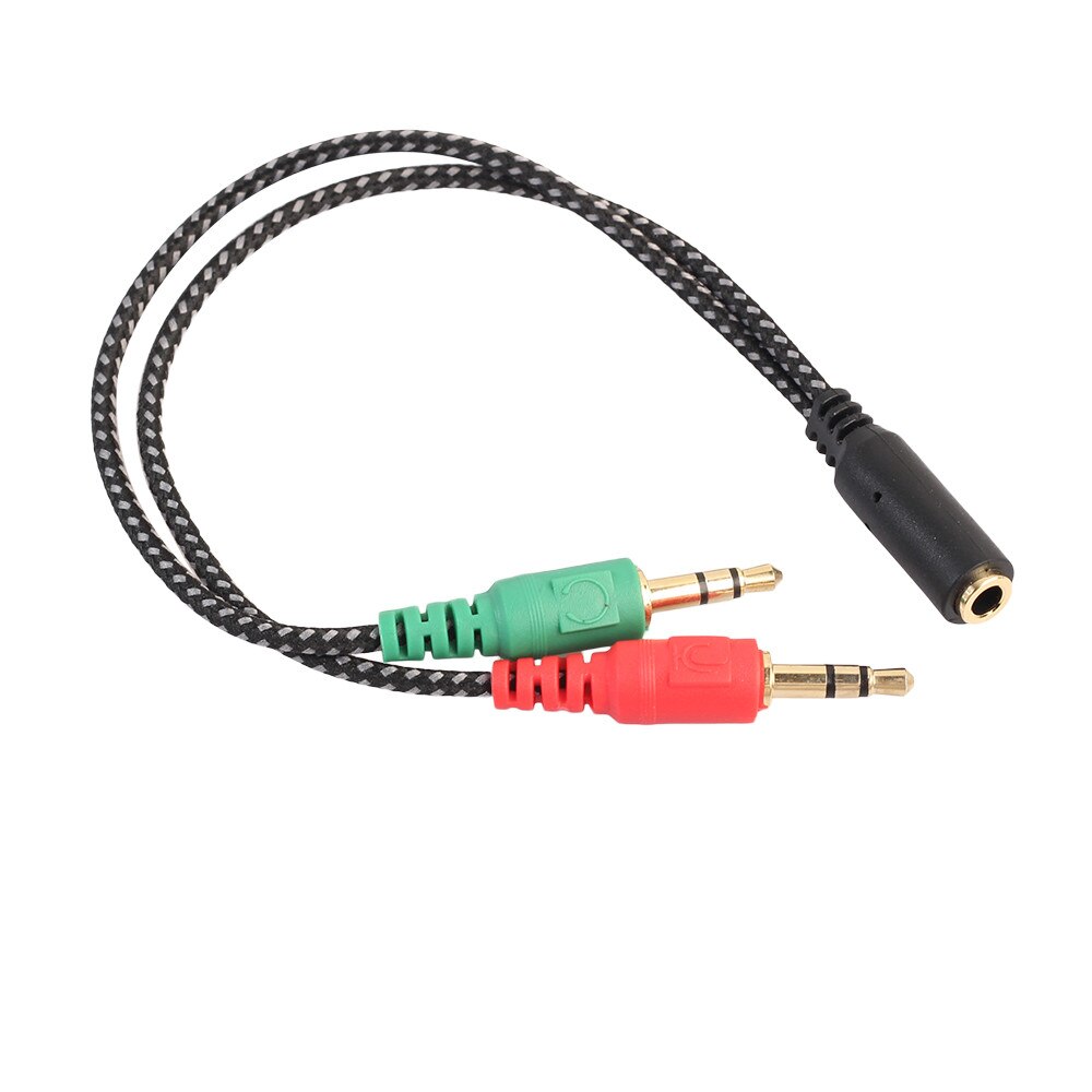 Y splitter hörlurar 2 jack 3.5 mm stereoljud y-splitter 2 hona  to 1 hane kabel adapter mikrofonkontakt för hörlurar: Default Title
