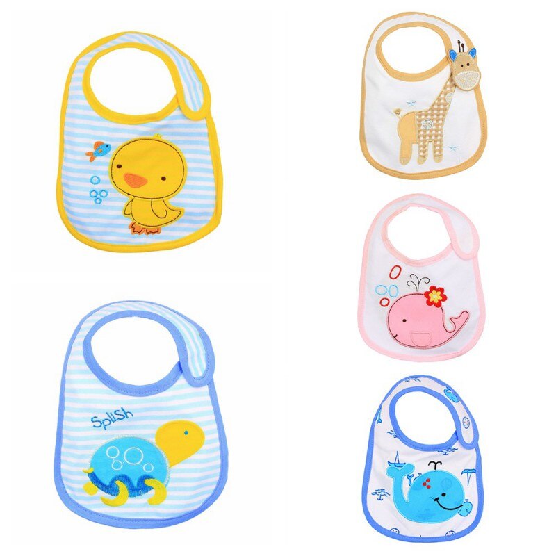 5 stks/partij Mooie Leuke Slabbetjes Cartoon Patroon Peuter Baby Waterdicht Speeksel Handdoek 24 Stijlen Koos Katoen Slabbers: G