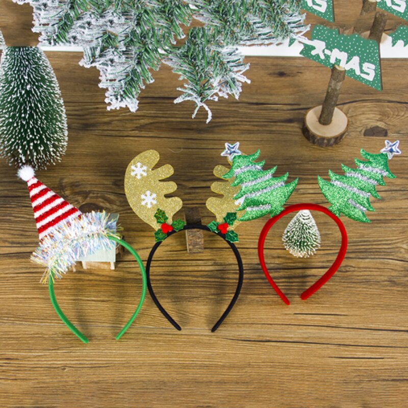 Reindeer Antler Hair Hoops Christmas Kids Headband Headwears For Children Christmas Costume Party Year