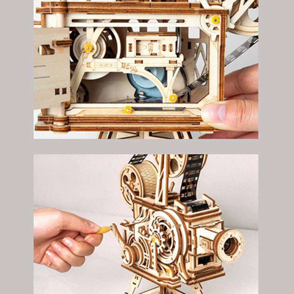 Houten Hand Gemonteerd Drie-Dimensionale Puzzel Speelgoed Houten Schatkist Puzzel Kit Een Mechanische Techniek Kit