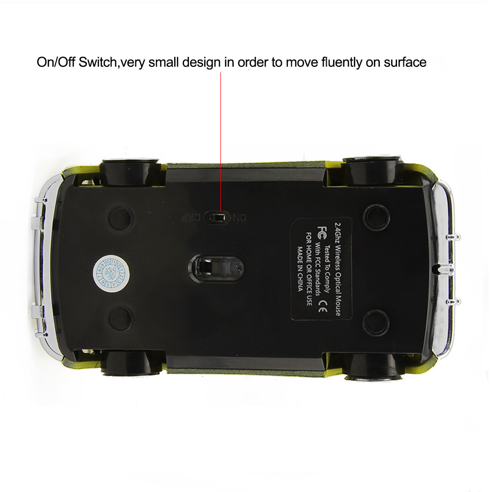 Chyi 2.4Ghz Auto Draadloze Muis Mini Auto Vorm Computer Muizen 1600 Dpi Optische Usb 3D Gaming Muis Met Muis pad Kit Voor Pc