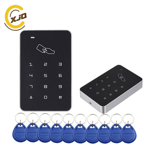 XJQ 125KHZ Standalone Access Controller RFID Access Control Keypad digital panel Card Reader For Office Door Lock System: Keypad with 10 tags