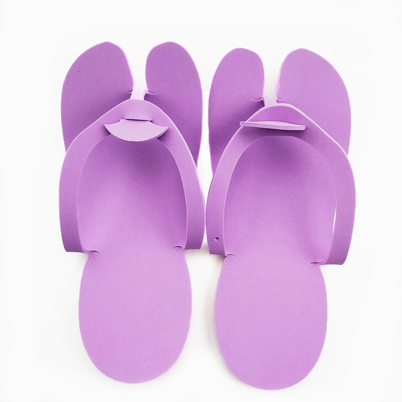 10 Pairs Disposable Flip Flops Tools Slippers for Beauty Salon Hotel Foam Slippers Manicure Pedicure For Salon Spa EVA Sandals: Purple
