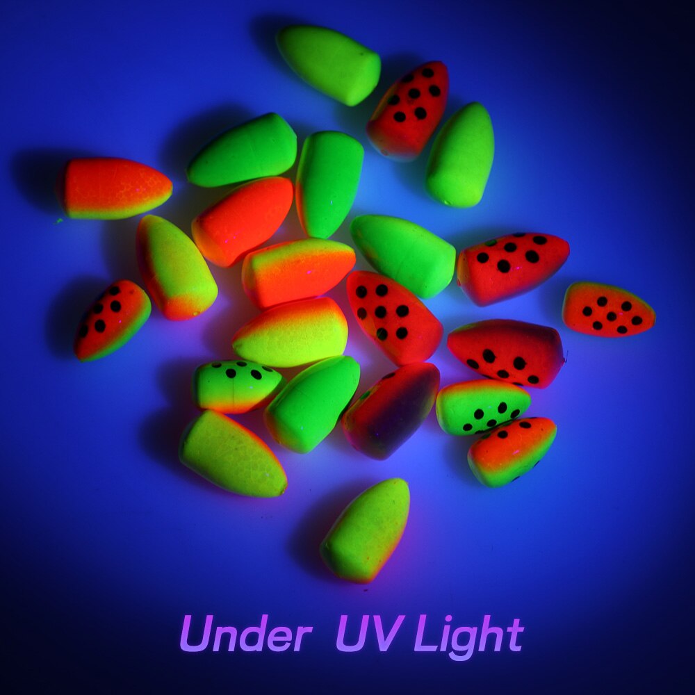 Bimoo 10 stücke Oval Angeln Rig Float Bobber Fluoreszierende Schaum Perlen Für Pompano Snappers Wels Salzwasser Angeln Boden Rigs