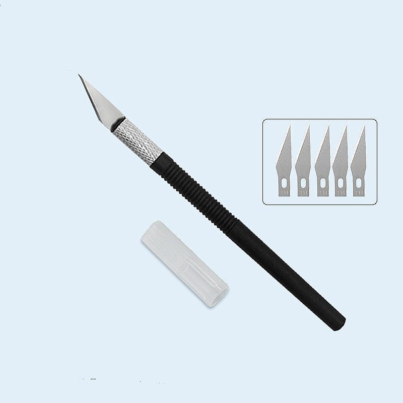 Set Papier geschnittenes Messer Stift Nachfüllset Kunst Allzweckmesser Scrapbook Schneidwerkzeug Präzaufkleber Washi Tape Cutter DIY Handwerk: violet