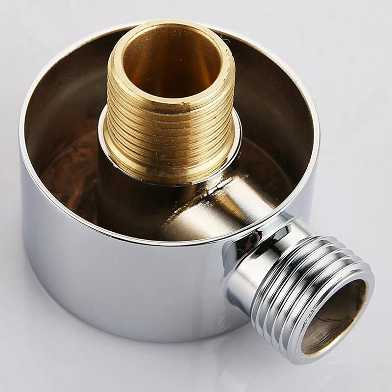 Wall Supply Elbow,Brass Round Wall Mount Shower Hose Connector Accessories G1/2 Inch Water Outlet for Shower