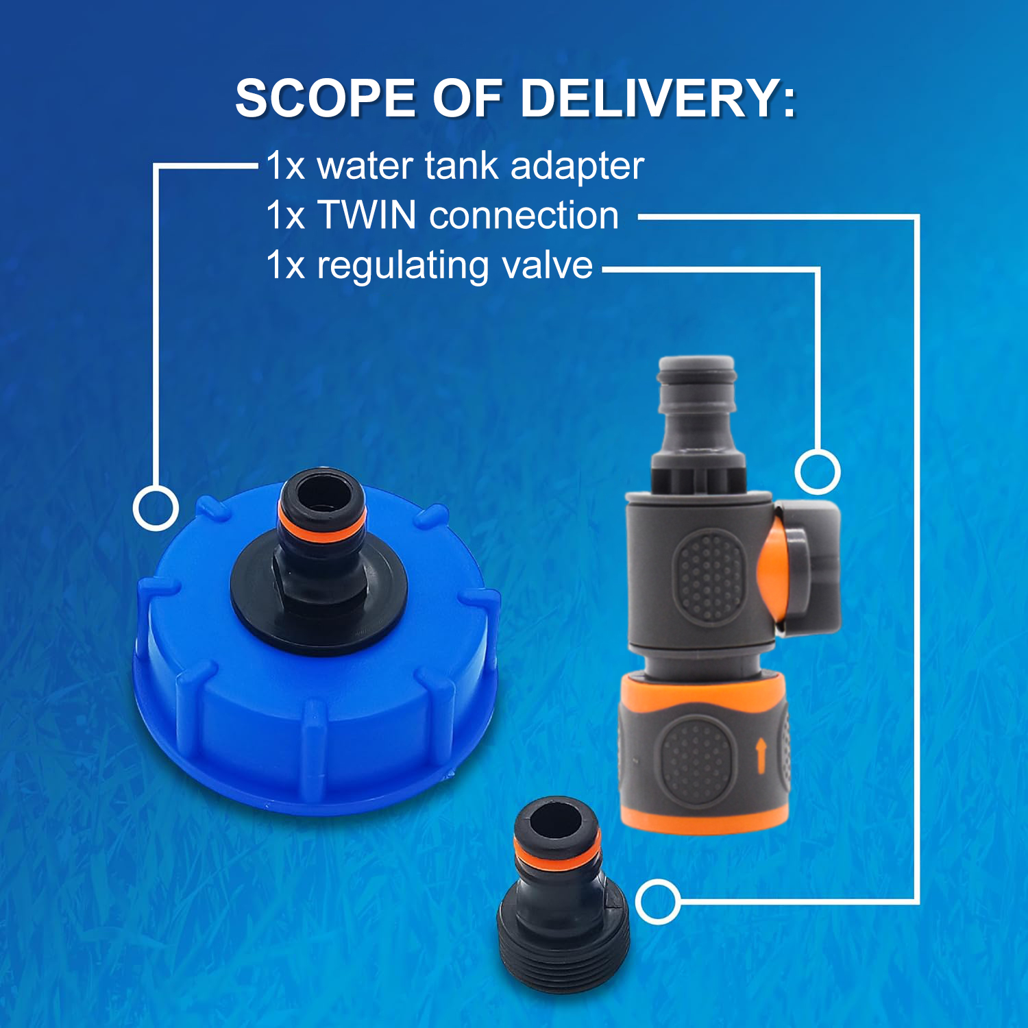 Wassertank-Abfülladapter, Ventil, Wohnmobil, Wohnwagen, Wasseraanschluss, Zubehör, Fülladapter mit Schnellkupplung