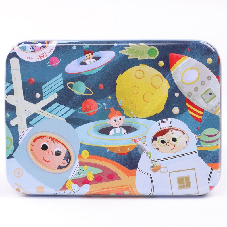 120 Stuks Houten Puzzel Cartoon Speelgoed 3D Hout Puzzel Met Ijzeren Doos Pakket Puzzel Kind Verbeteren Logisch Denkvermogen speelgoed: 14