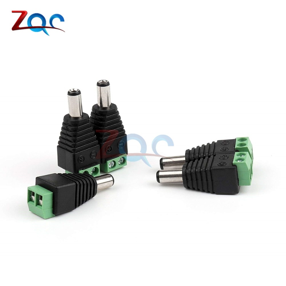 5PCS male and female DC Power plug 5.5x2.1MM 5.5x2.5MM 3.5x1.35MM 12V 24V Jack Adapter Connector Plug CCTV 2.1*5.5mm 2.5 1.35