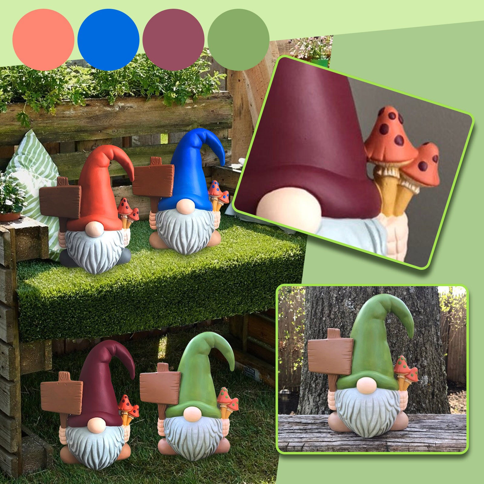 Garden Decoration Outdoor Gnome Statue Collectible Figurines Miniature Resin Statue Gardening Gnome deco jardin exterieur