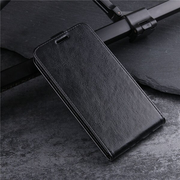 For Huawei Honor 9 Case Vertical Flip Wallet PU Leather Case For Huawei Honor 9 Cover Card Slots Magnetic Business Phone Bag: Black