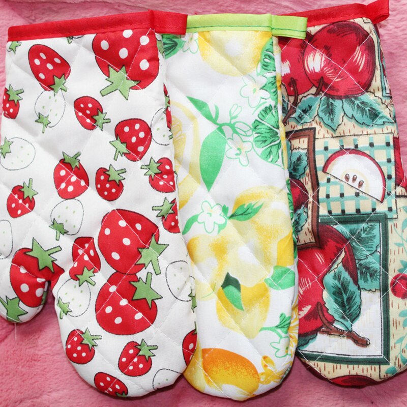 1PC Thicken Cotton Oven Glove Kitchen Microwave Oven Heat Resistant Anti-Ho Mitts Kitchen Accessories Random Color
