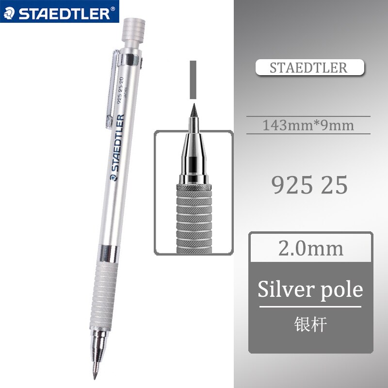 Lápiz automático Staedtler 925 Series 25 | 35 lápiz de dibujo de lápiz movible de centro de gravedad bajo de varilla de Metal: 925 25 2.0mm