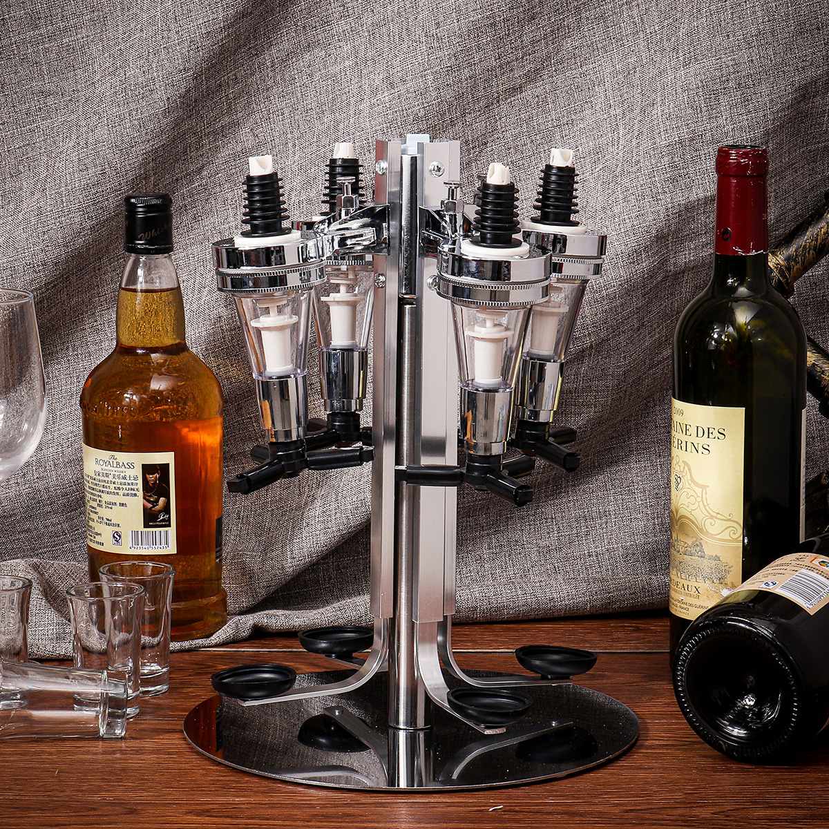 Bureau monté 4 Station distributeur d'alcool barre majordome distributeur de vin alcool bouteille distributeur boire verseur barre accessoires