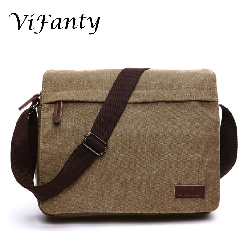 Messenger Bag voor Mannen, Canvas Crossbody Schoudertassen Vintage Satchel voor Reizen Werk Business