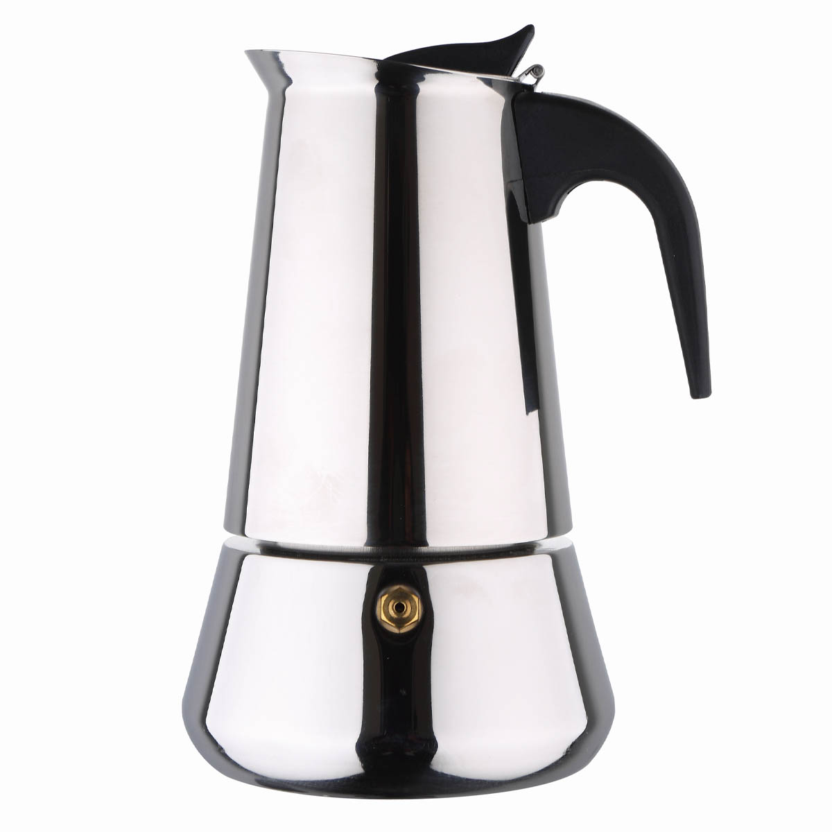 Cafetière italienne en acier inoxydable, machine à café italienne élégante, professionnelle, sûre, poignée en caoutchouc ferme, facile à utiliser et à nettoyer, s&#39;adapte à tous les types de cuisine