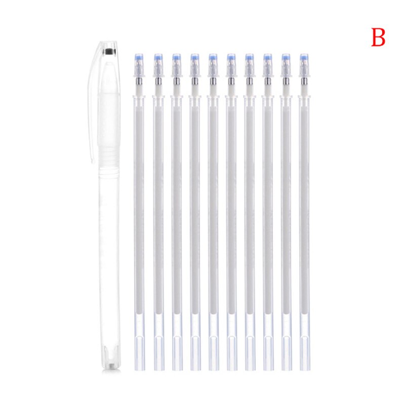 10Pcs Warmte Uitwisbare/Water Oplosbare Pen Stof Markers Uit Voor Tekening Lijnen Lederen Verdwijnen Marker Pennen Naaien Accessoires: B