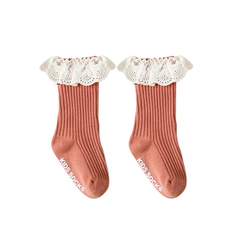 0-24M Winter Herbst Baby Mädchen Kleinkinder Socken freundlicher Knie Hohe Prinzessin Lange Weiche Baumwolle Spitze Leggings freundlicher Baby Mädchen Socken: R / S