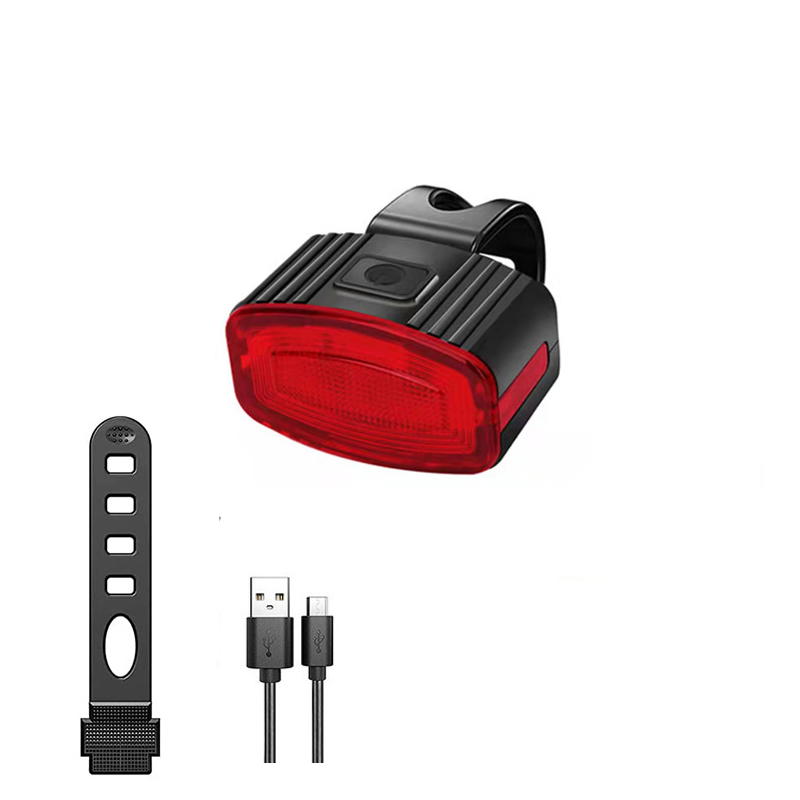 Bicycle Rear Light Rechargeable High Visibility Red Light Tail Light Horizontal Or Vertical MTB Road Bike Lamps Accessories: Light Grey