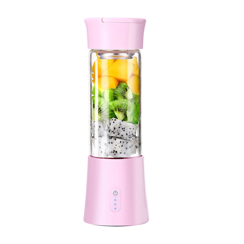 Portable Blender USB Mixer Electric Juicer Machine Smoothie Blender Mini Food Processor Personal Lemon Squeezer Orange Juicer: Pink