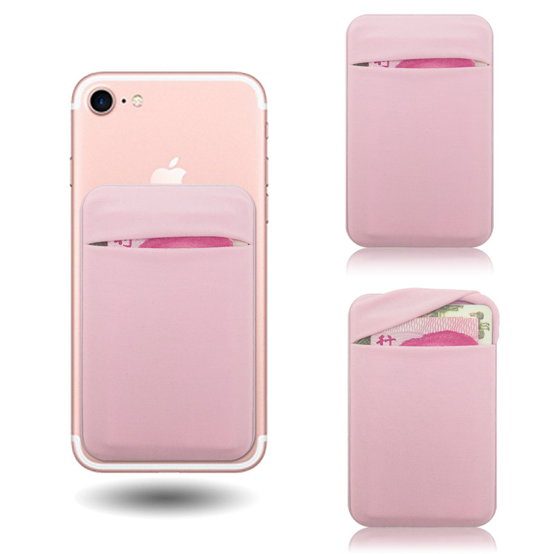 Elastische stretch lycra zelfklevende mobiele telefoon portemonnee hoesje creditcardhouder zakje stick  on 3m zelfklevende zakken portemonnee zakje