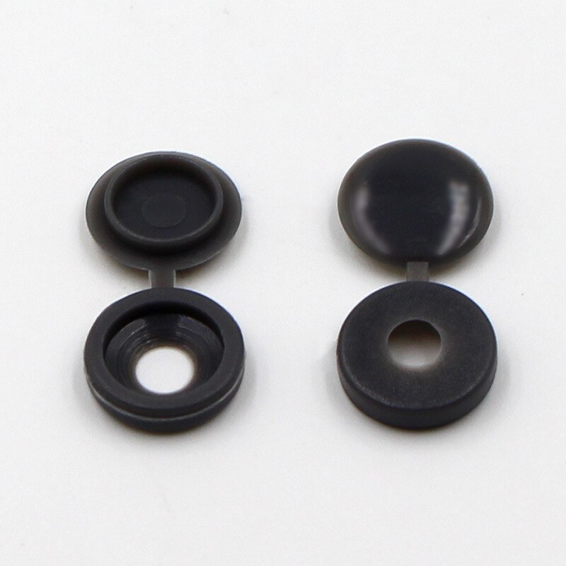 50pcs Plastic Conjoined Screw Cover Folding Screw Hole Cover with Cap Furniture Screw Bolts Beautification Decorative Buckle: Dark gray