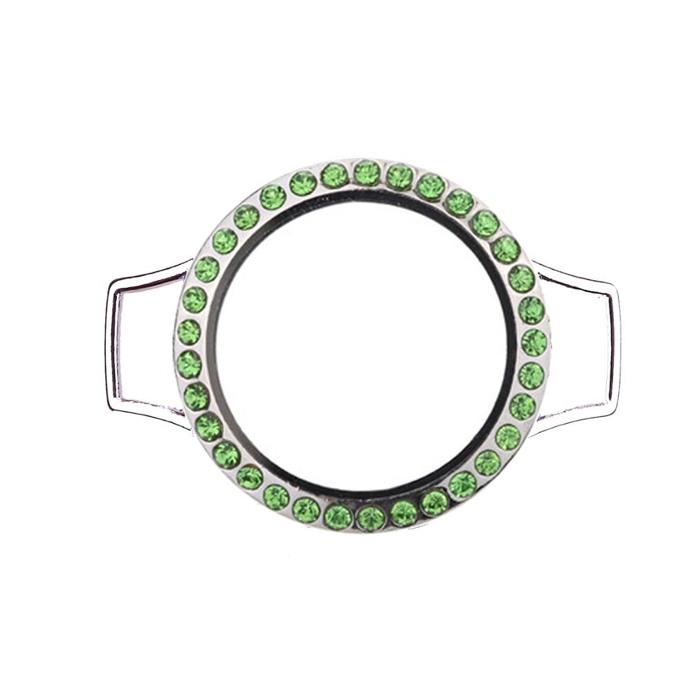 5 Stks/partij Drijvende Living Memory Glas 30Mm Medaillon Voor Pu Lederen Enkele Of Dubbele Wrap Armbanden Drijvende Charms Vrouwen sieraden: L102-green-5 glass