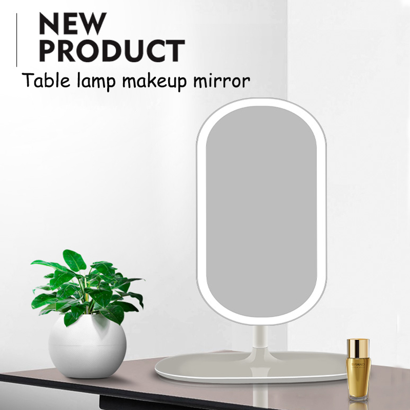 LED Touch Screen Lighted Makeup Mirror with LED Lights Touch Screen Dimmable 360 Degree Adjustable Table Mirror