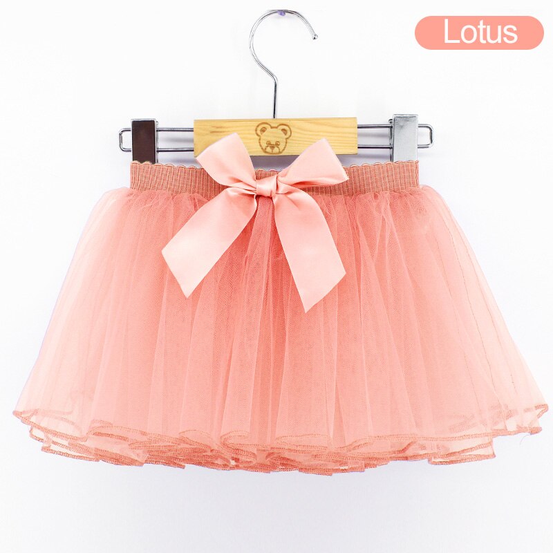 Girls ballet dance skirt black short skirt performance dance skirt bow elastic waist: Lotus / S 100 to140cm
