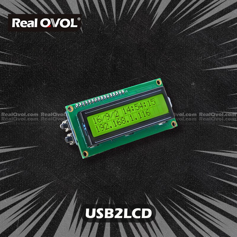 Realqvol Friendlyelec Usb-poort 1602 Lcd Module Voor Pi (LCD2USB)