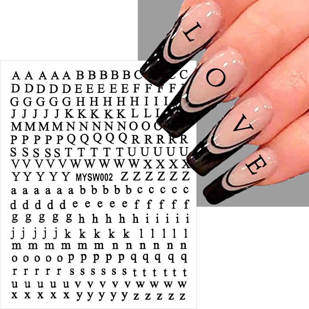 Calcomanías adhesivas con letras en inglés doradas y plateadas, pegatinas 3D metálicas con 26 alfabeto para decoración de uñas, deslizadores de manicura con letras 3D, 1 ud.