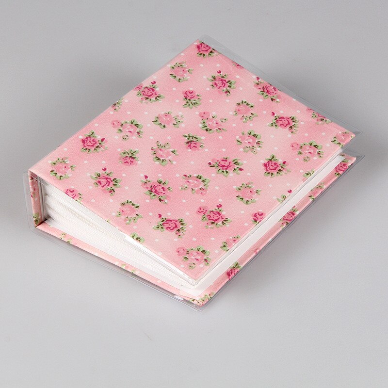 6 Inch 100 Zakken Bloemen Fotoalbum Geheugen Foto 'S Opslag Hold Case Wedding Graduation Herdenkingsmunt Album Scrapbook: Roze