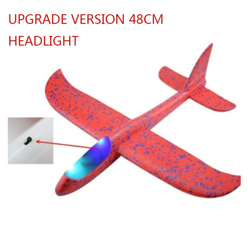 48CM Manual Throwing Foam Aircraft Manually Launching Aircraft Toys Educational Model Toys Children&#39;s Outdoor Sports Games Toys: LED Red 48cm