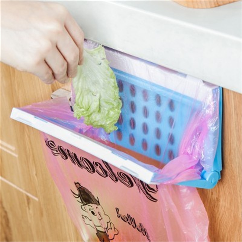 1PC Kunststoff Müll Tasche Gestell Tragbare Hängen Papierkorb Mülleimer Tasche Lagerung Gestell Halfter Küche Spielereien Lagerung Gestell