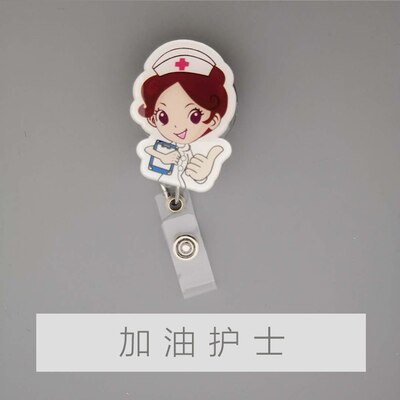 1Pc Yellow Retractable Badge Reel Cute School Supplies Name Card Holder Flowers Work Card Clip Keys Lanyard Chest Card ID Card Clips, Identification Badges And Supplies, Badge Holders