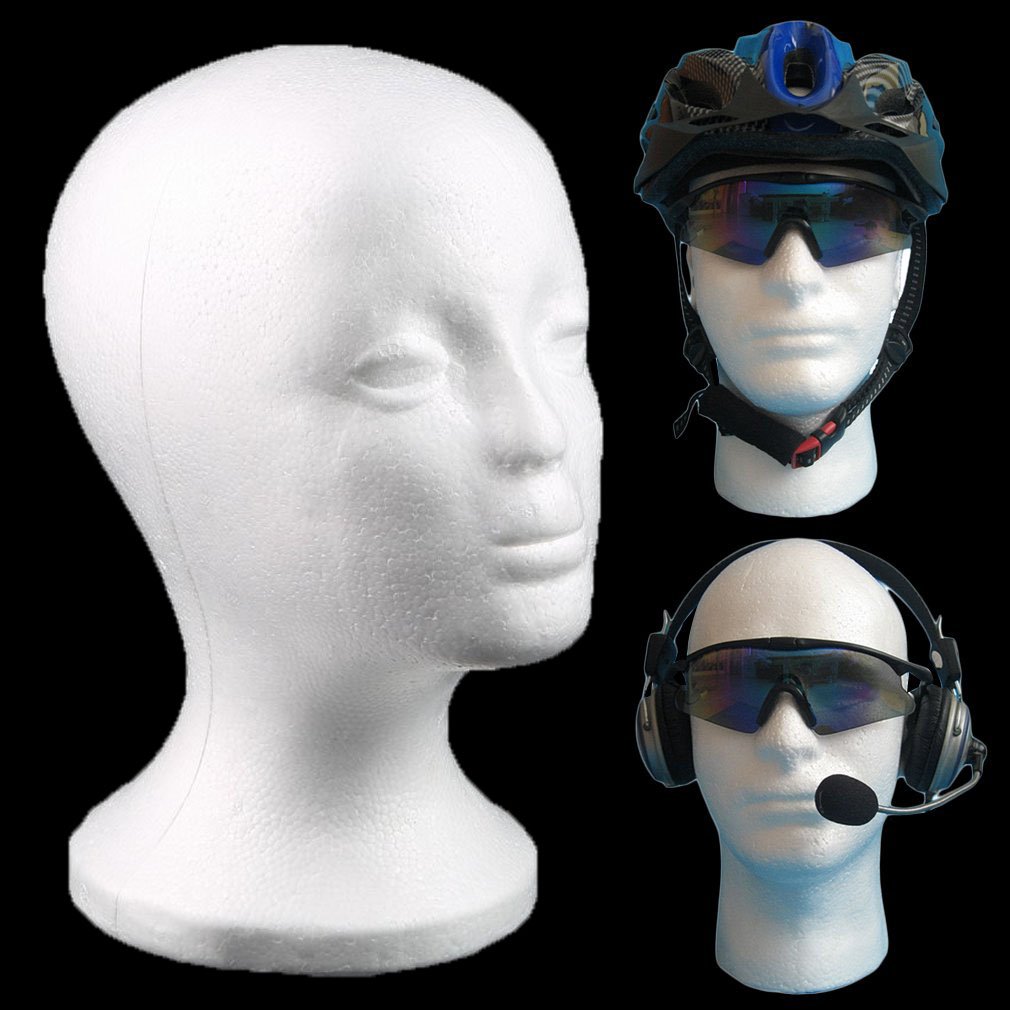 Soporte práctico de espuma para pelucas para cabezas de maniquí, soporte de exhibición para gafas, modelo de cabeza de peluca, , con soporte para peluca