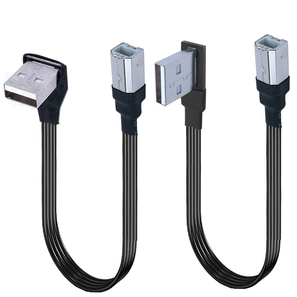 Cable de impresora USB 2,0 de 90 grados, 5CM-3M, tipo A macho a tipo B macho, 10CM, 20CM, 30cm, 50cm, 1m, 2m, 3m