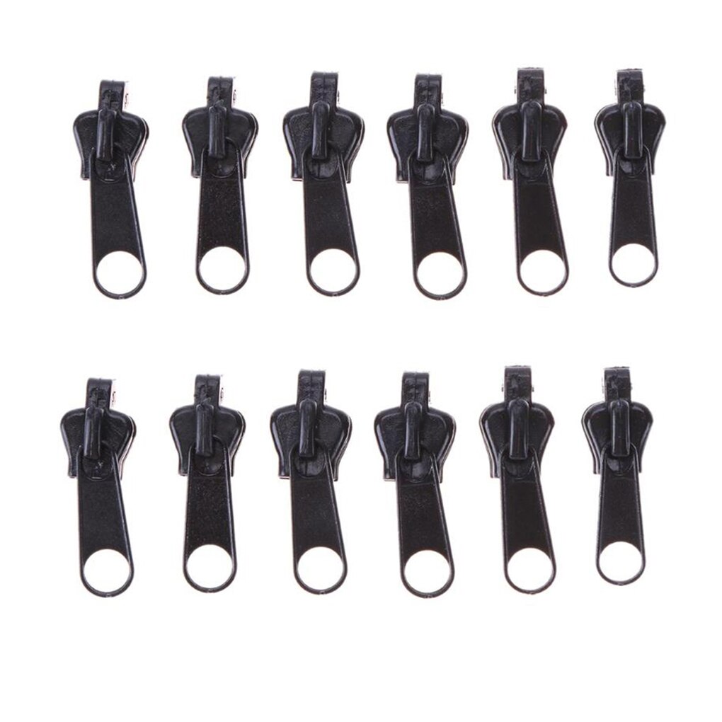 Popular 6pcs Universal Instant Fix Zipper Repair Kit Replacement Zip Slider Teeth Zippers: Black x2