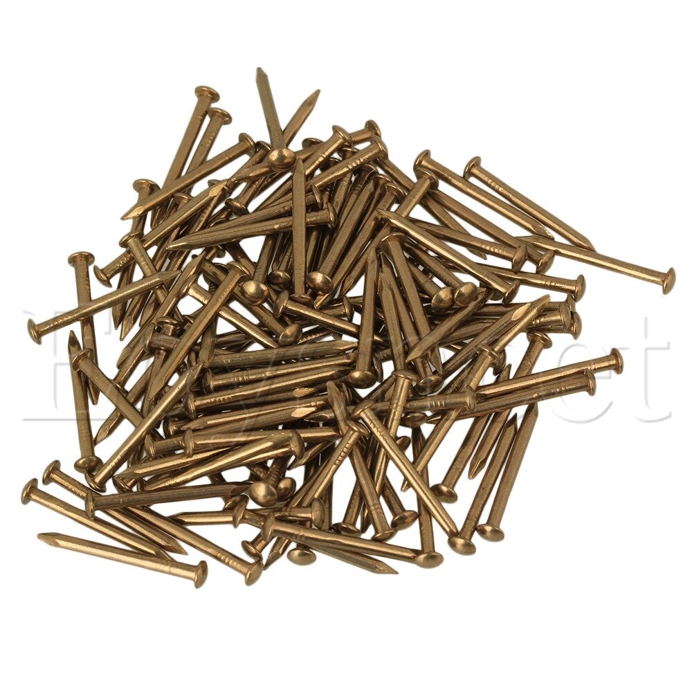 100 stk møbler rundt hode arkaize ren kobberspiker messing 18 x 2.8mm